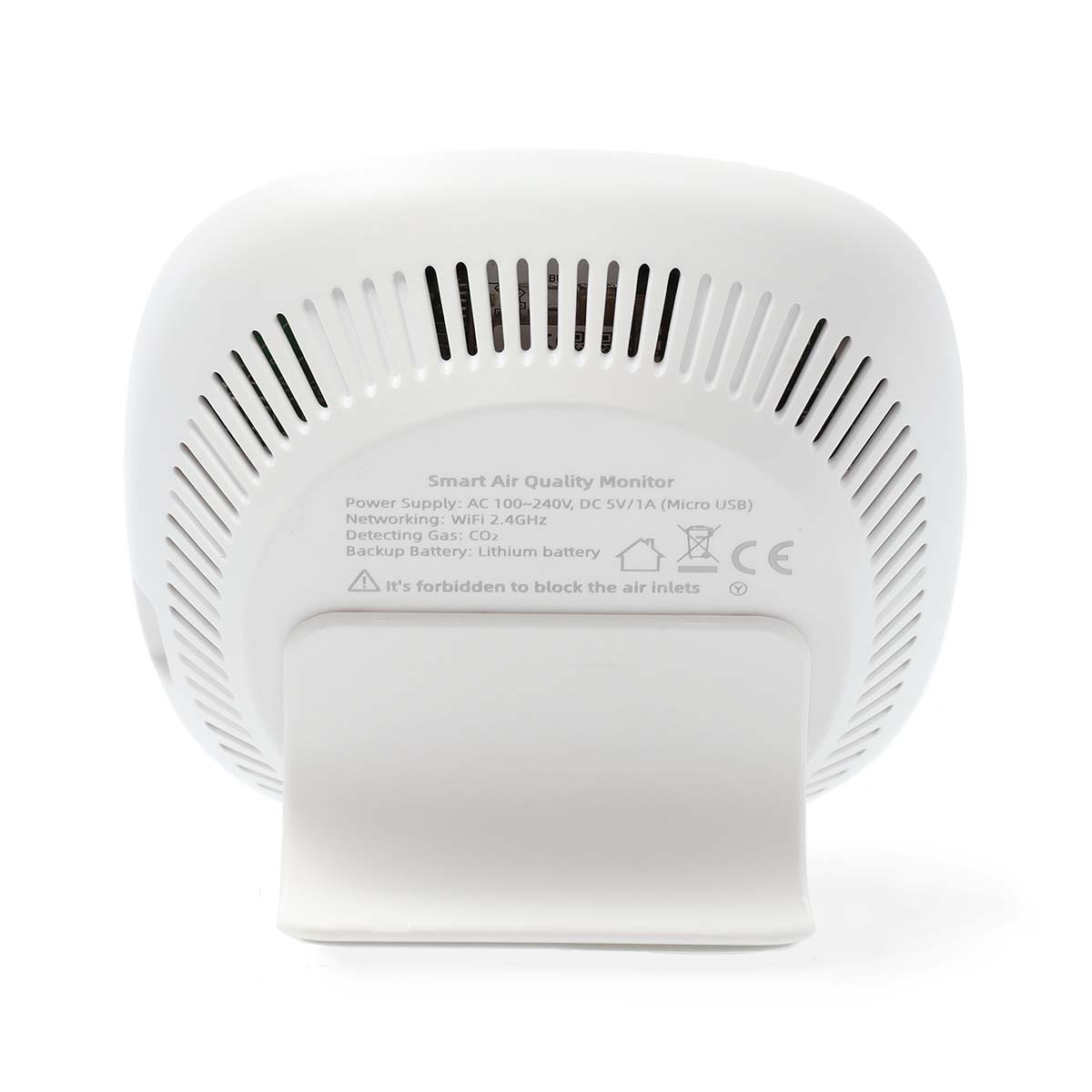SmartLife Luchtkwaliteitsmonitor | Wi-Fi | Inclusief display | Koolstofdioxide (CO2) / Temperatuur / Vochtigheid | Android™ / IOS | Wit / Zwart - Afbeelding 5