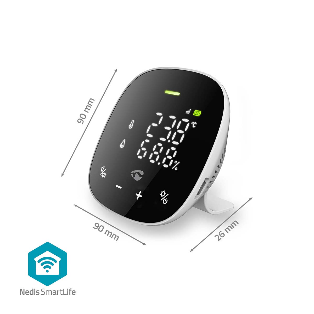 SmartLife Luchtkwaliteitsmonitor | Wi-Fi | Inclusief display | Koolstofdioxide (CO2) / Temperatuur / Vochtigheid | Android™ / IOS | Wit / Zwart - Afbeelding 12