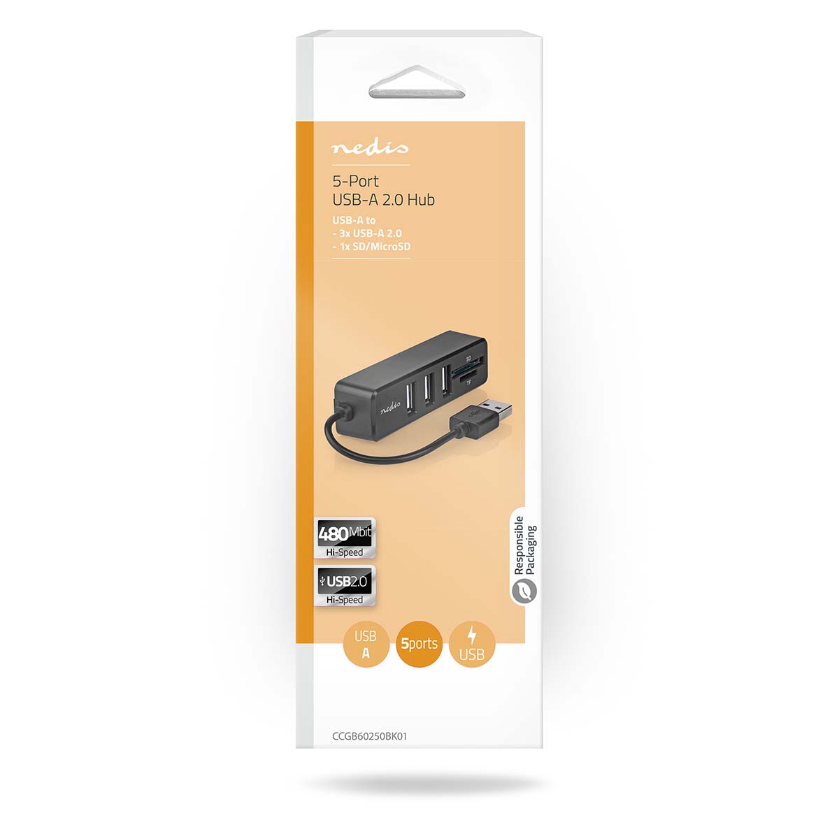 USB-Hub | 1x USB-A | 3x USB A Female | 5-Poorts poort(en) | USB 2.0 | USB Gevoed | SD & MicroSD - Afbeelding 10