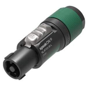 4 pole speakON cable connector, screw terminal assembly, chuck type strain relief for cable diameters 10 to 16 mm