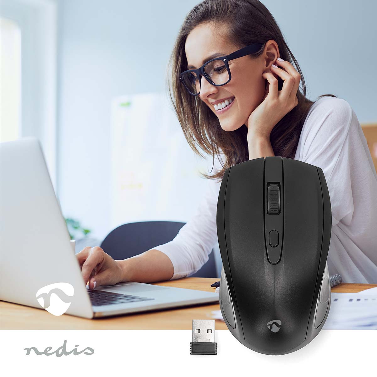 Muis | Draadloos | 800 / 1200 / 1600 dpi | Instelbare DPI | Aantal knoppen: 4 | Tweehandig - Afbeelding 2