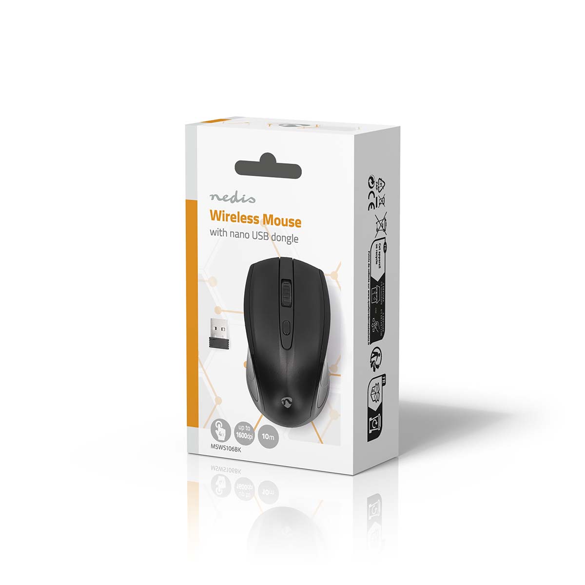 Muis | Draadloos | 800 / 1200 / 1600 dpi | Instelbare DPI | Aantal knoppen: 4 | Tweehandig - Afbeelding 10
