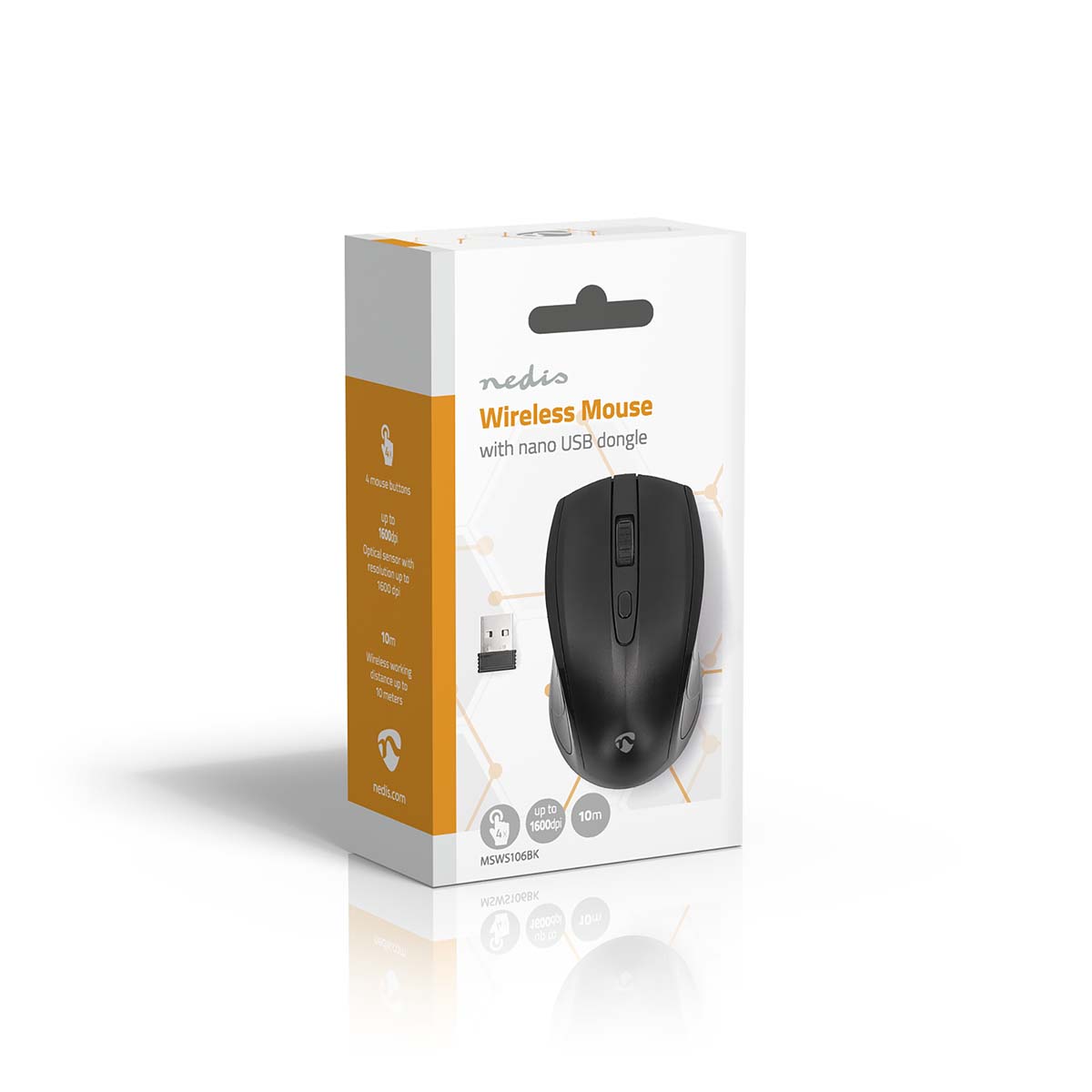 Muis | Draadloos | 800 / 1200 / 1600 dpi | Instelbare DPI | Aantal knoppen: 4 | Tweehandig - Afbeelding 11