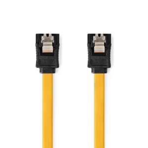 SATA Kabel | 6 Gbps | SATA 7-Pins Female | SATA 7-Pins Female | Vernikkeld | 1.00 m | Plat | PVC | Geel | Doos