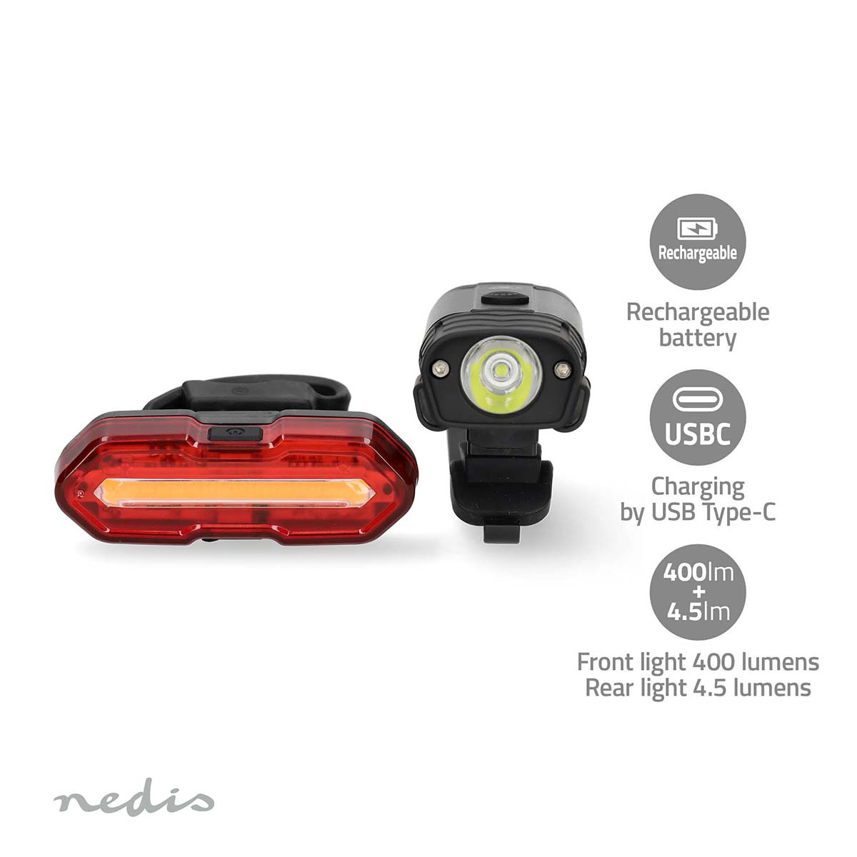 Fietslamp | Batterij Gevoed | 5 V DC | 3 W | Incl. batterij(en) | Oplaadbaar | 400 lm | 4.5 lm | 100 m | 110 ° - Afbeelding 9