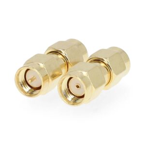 SMA-Adapter | SMA Male Omgekeerde Polariteit | SMA Male | Verguld | 50 Ohm | Recht | Koper | Goud | 2 Stuks | Doos