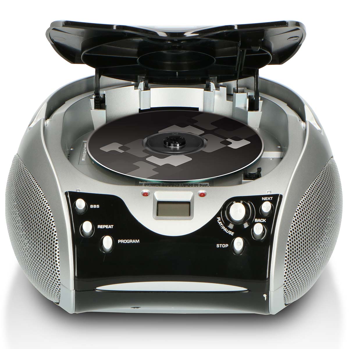 Draagbare stereo FM-radio met CD-speler Zwart/zilver - Afbeelding 2