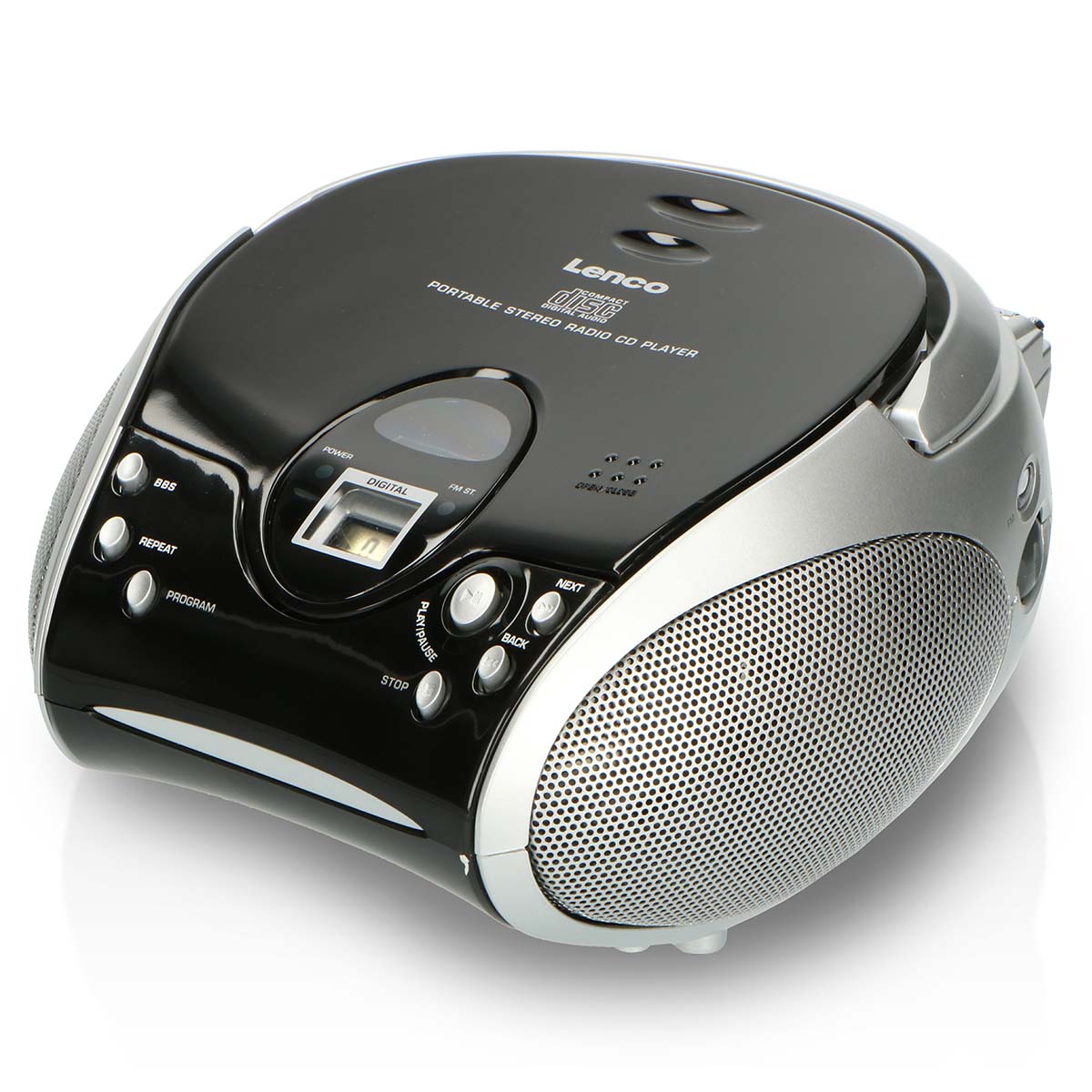 Draagbare stereo FM-radio met CD-speler Zwart/zilver - Afbeelding 4