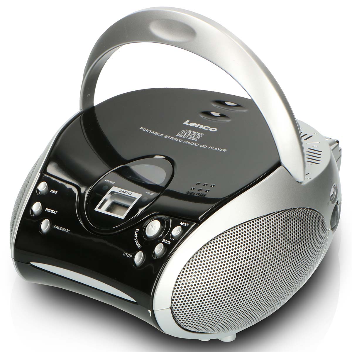 Draagbare stereo FM-radio met CD-speler Zwart/zilver - Afbeelding 5