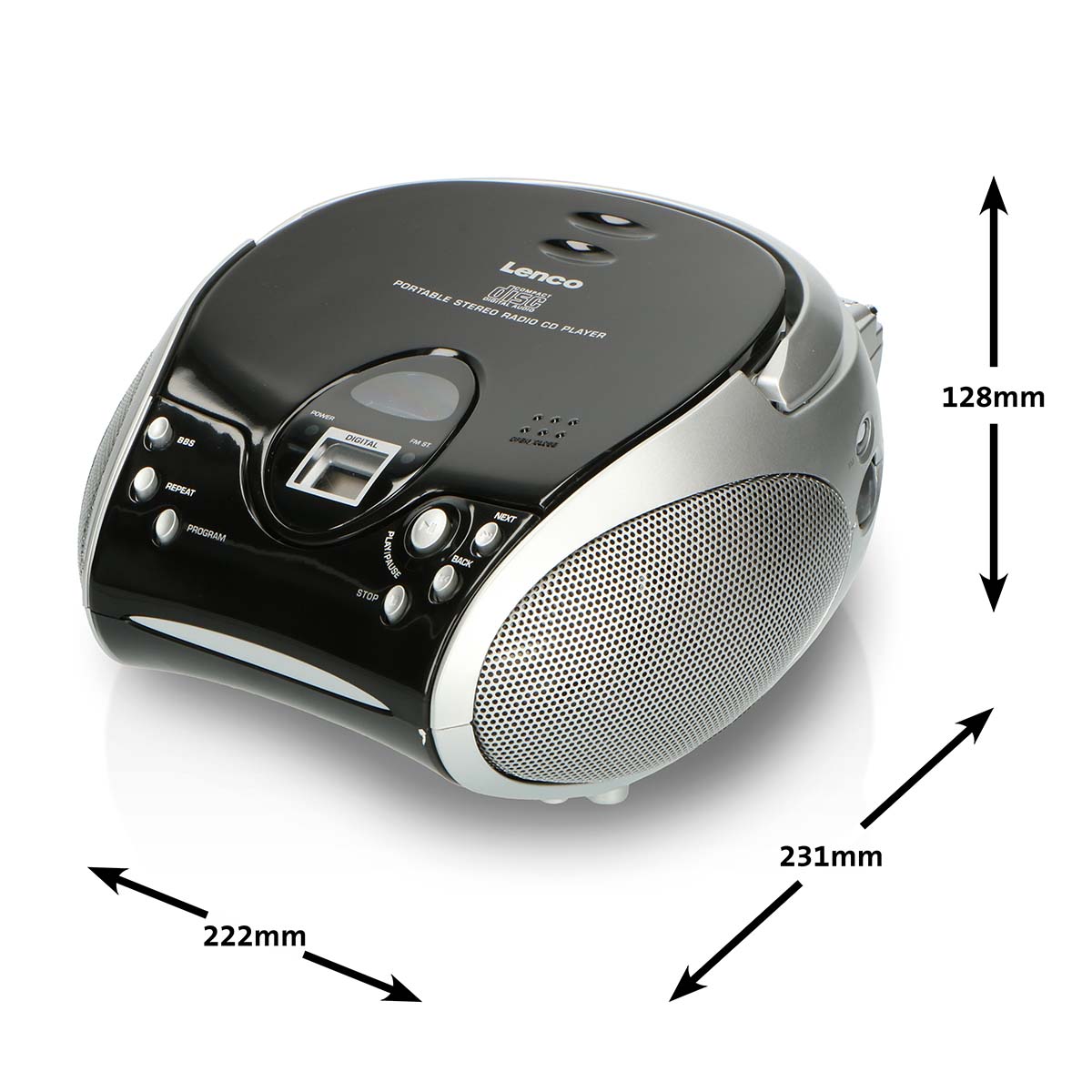 Draagbare stereo FM-radio met CD-speler Zwart/zilver - Afbeelding 13
