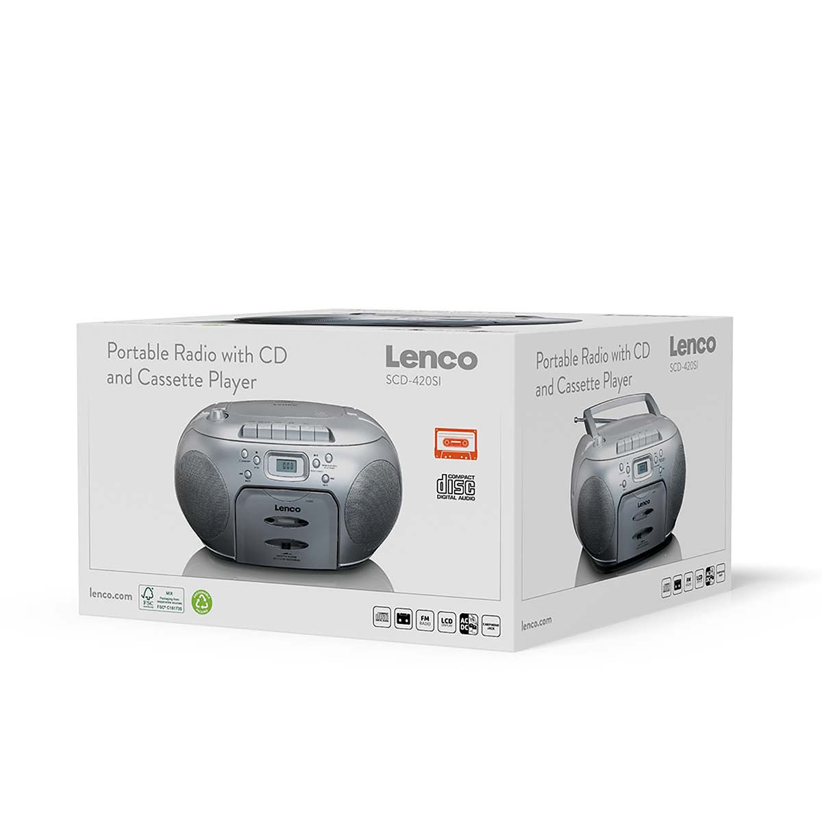 Draagbare stereo FM-radio met CD-speler Zwart/zilver - Afbeelding 15