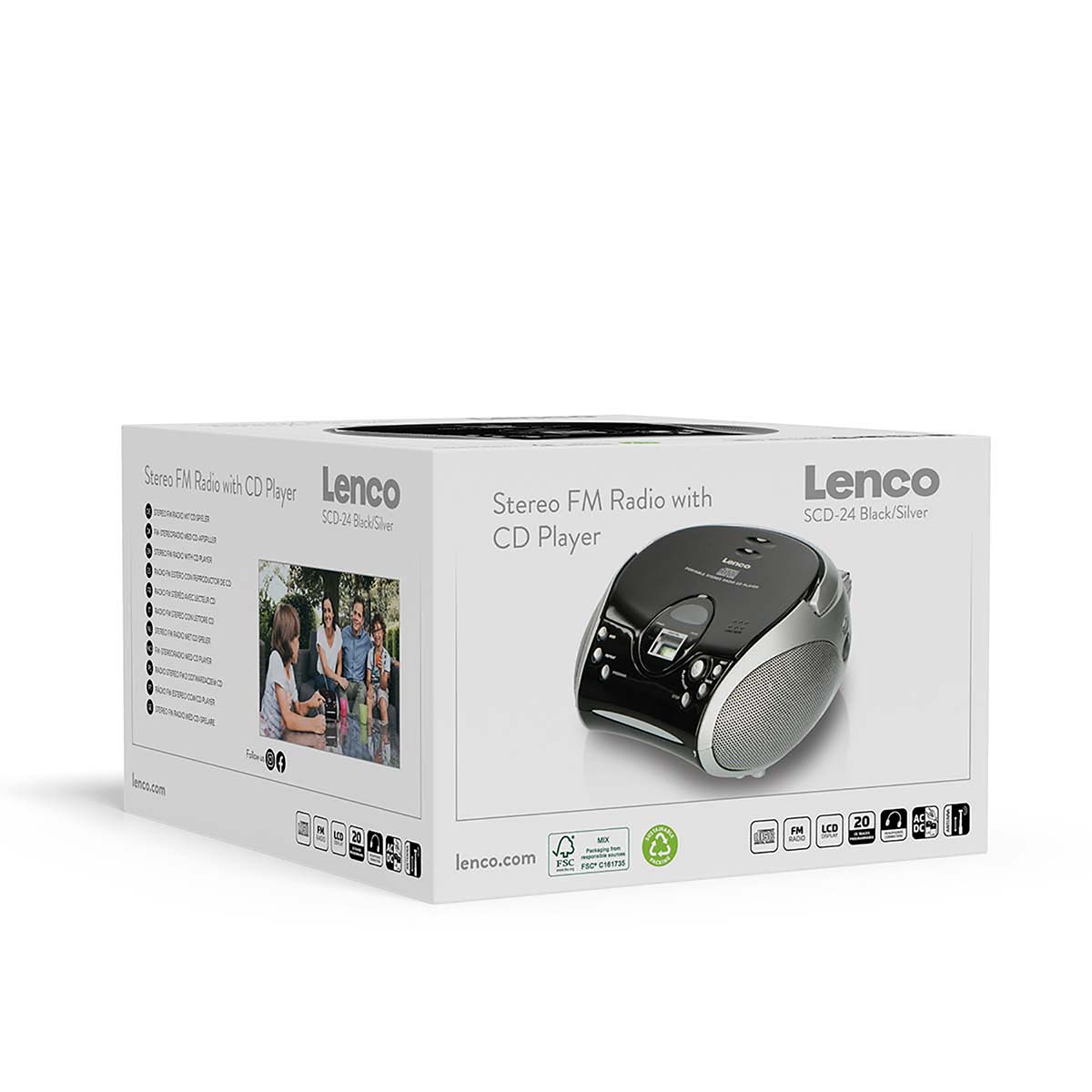 Draagbare stereo FM-radio met CD-speler Zwart/zilver - Afbeelding 16
