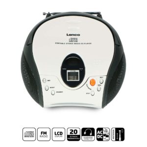 Draagbare stereo FM-radio met CD Wit