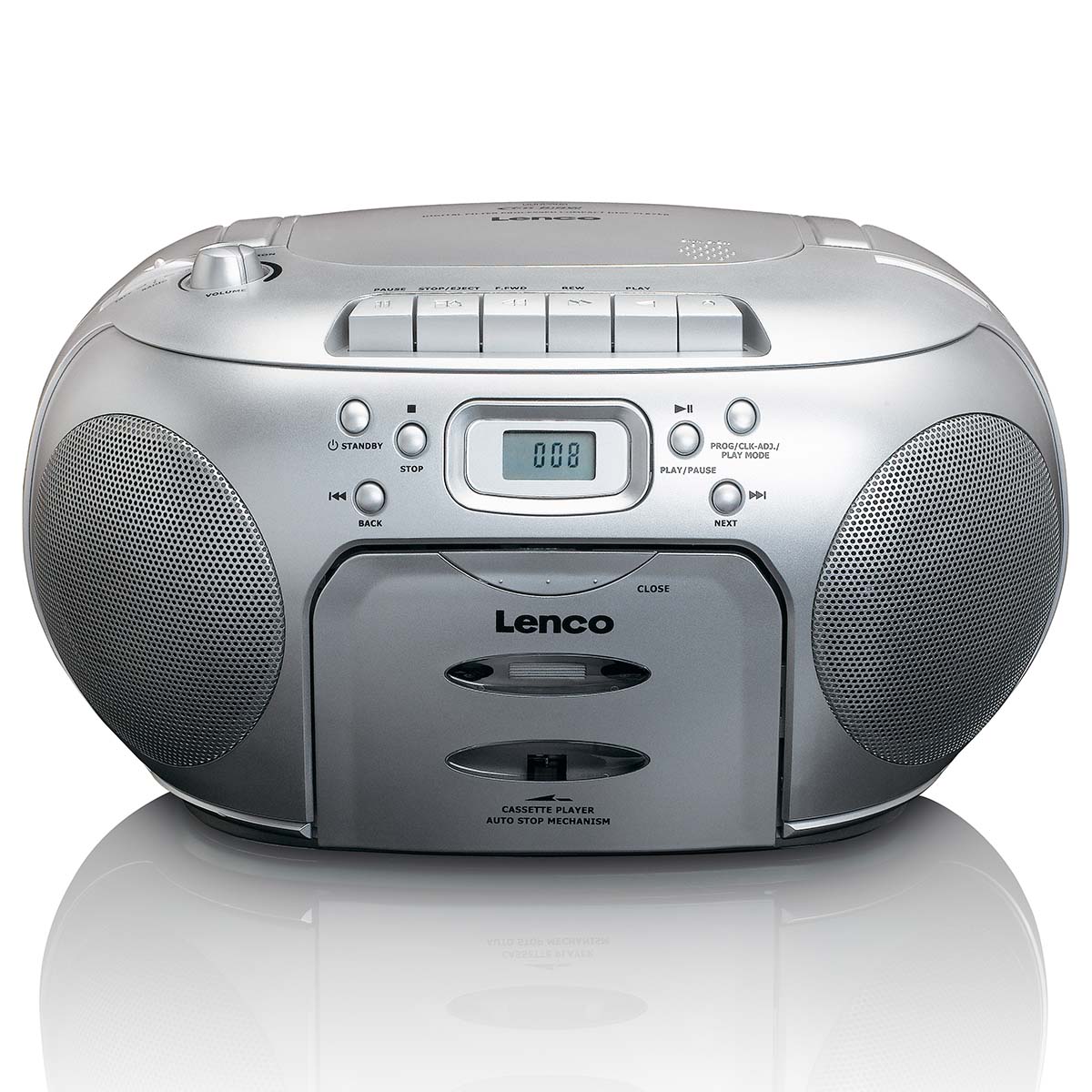 Portable FM Radio CD- Cassette player Silver - Afbeelding 2