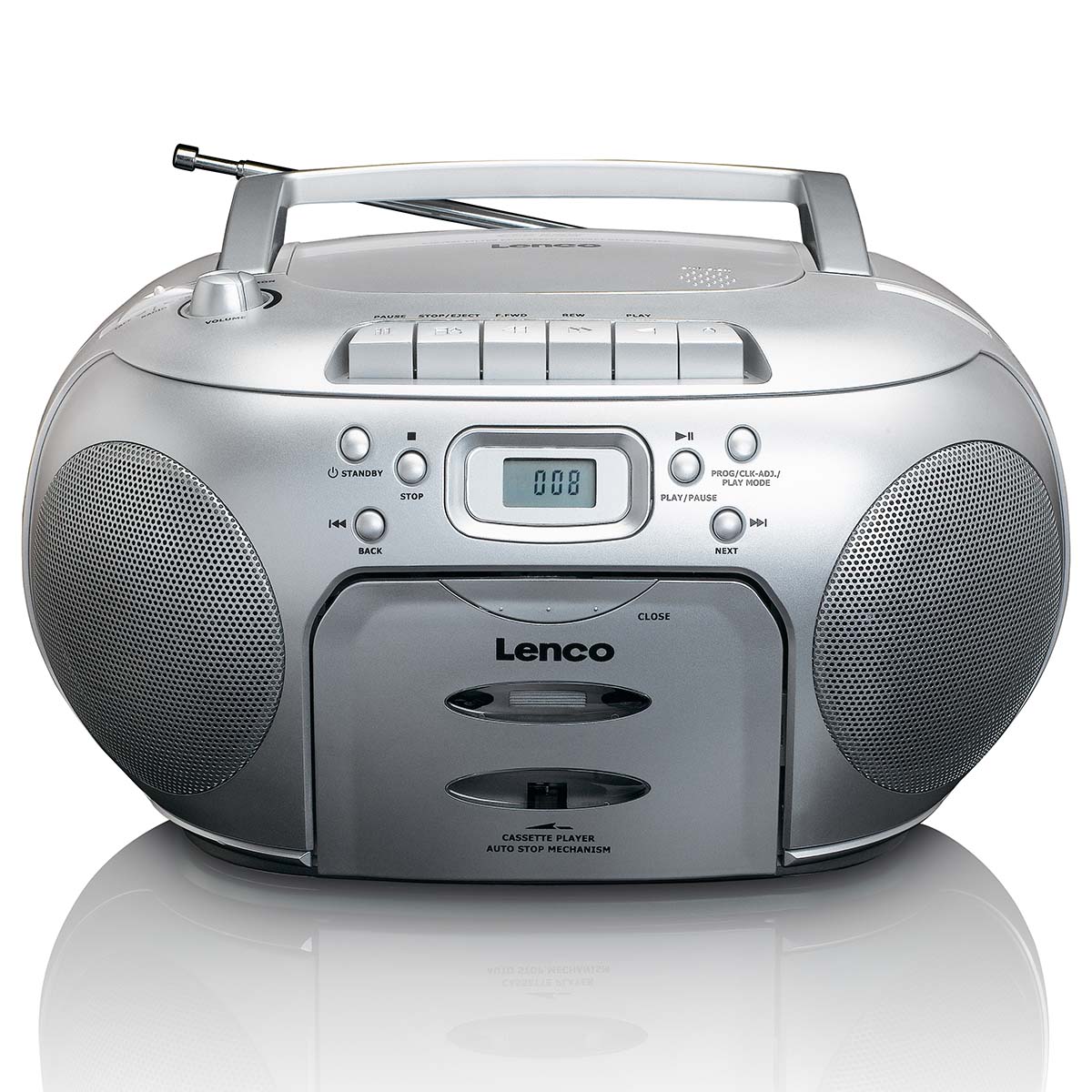 Portable FM Radio CD- Cassette player Silver - Afbeelding 3