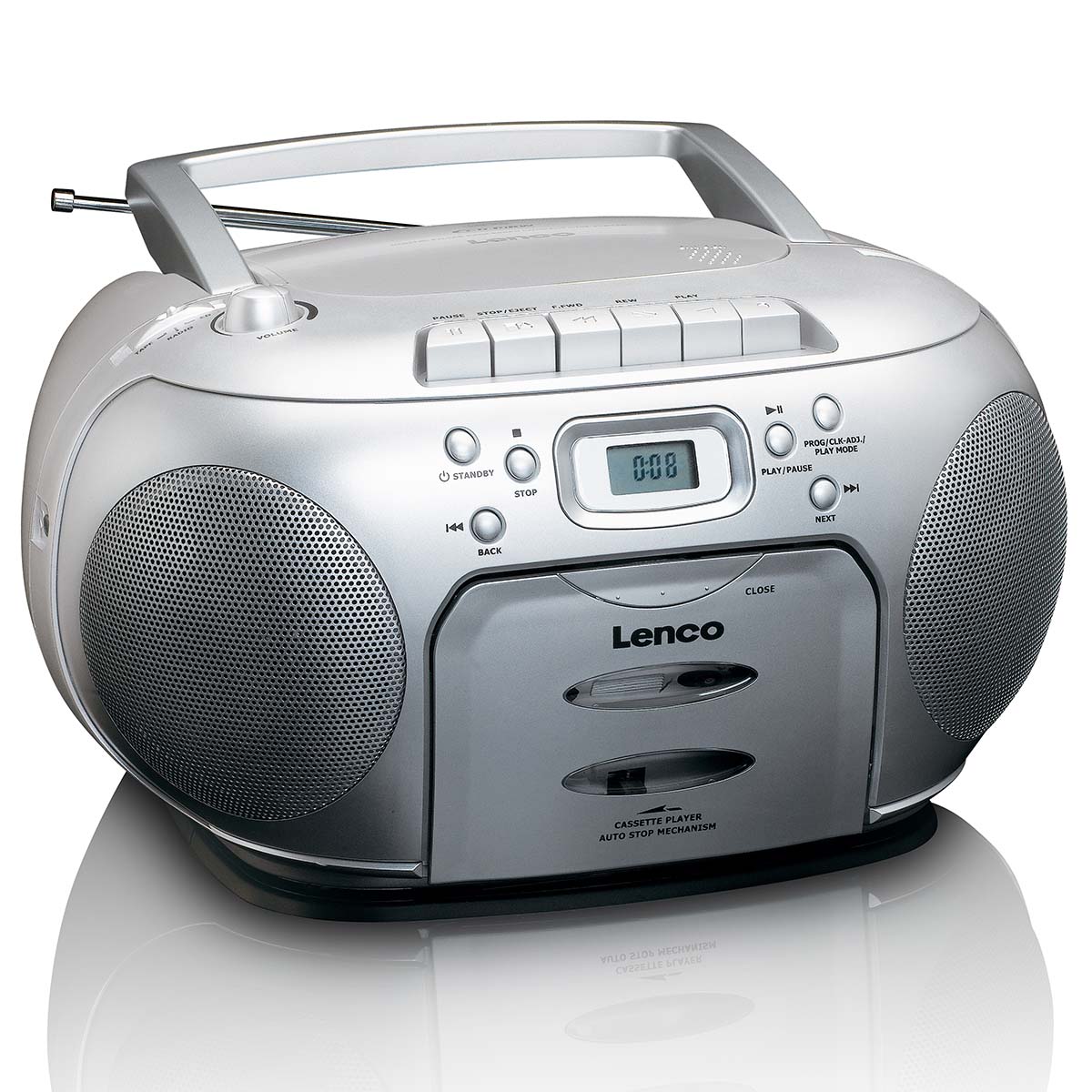 Portable FM Radio CD- Cassette player Silver - Afbeelding 4