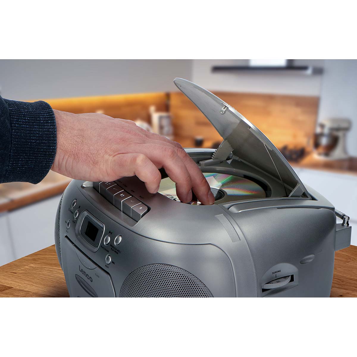 Portable FM Radio CD- Cassette player Silver - Afbeelding 7