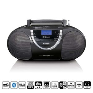 Draagbare DAB+ en FM-radio met CD-cassette en Bluetooth Zwart