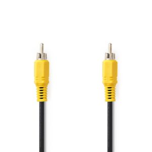 Composiet Videokabel | RCA Male | RCA Male | Vernikkeld | 480p | 5.00 m | Rond | PVC | Zwart | Label