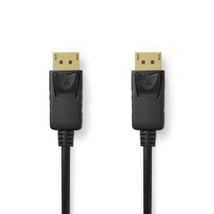 DisplayPort-Kabel | DisplayPort Male | DisplayPort Male | 8K@60Hz | Verguld | 2.00 m | Rond | PVC | Zwart | Label