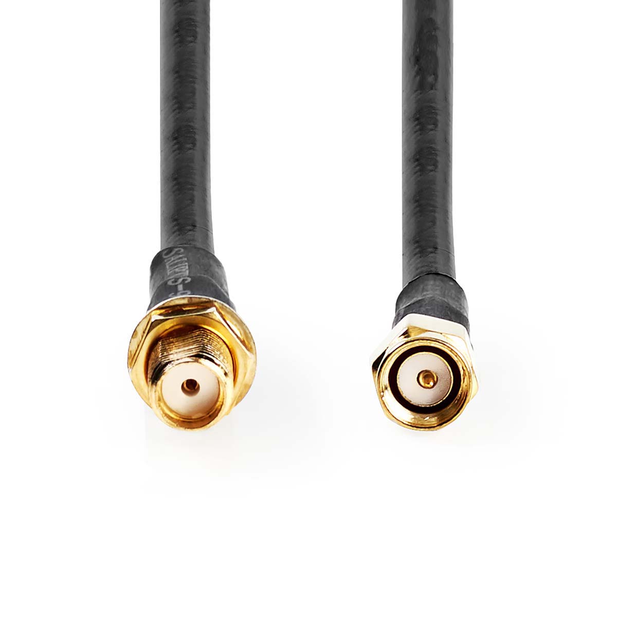 Antennekabel | SMA Male | SMA Female | Verguld | 50 Ohm | Dubbel Afgeschermd | 10.0 m | Rond | PVC | Zwart | Label - Afbeelding 2