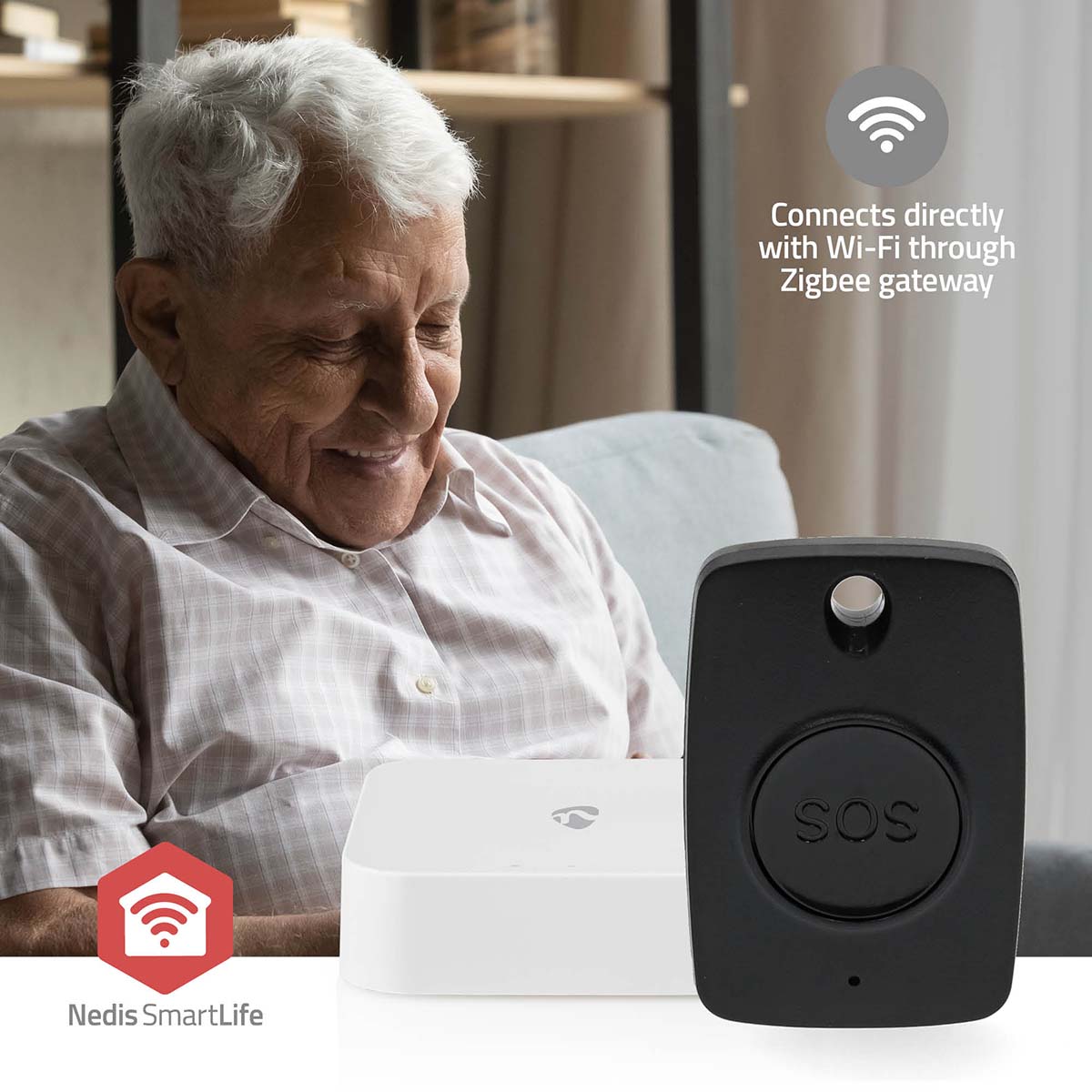 Smart Home Paniekknop | Zigbee 3.0 | Batterijtype: CR2450 | Zwart - Afbeelding 10