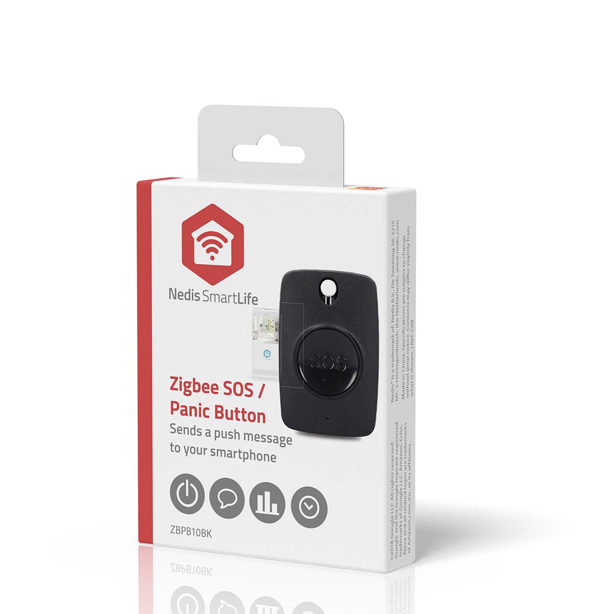 Smart Home Paniekknop | Zigbee 3.0 | Batterijtype: CR2450 | Zwart - Afbeelding 13
