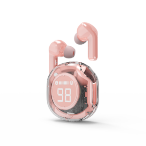 Transparante TWS in-ears, roze