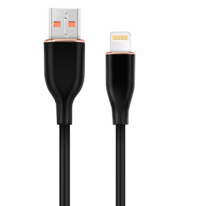 Premium siliconen 8-pins laad- en datakabel, 1,5 m, zwart