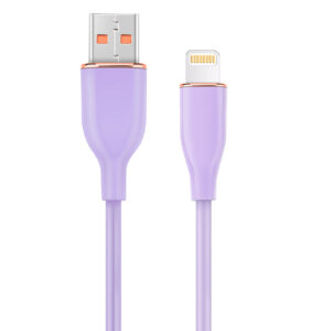 Premium siliconen 8-pens oplaad- en datakabel, 1,5 m, Violet