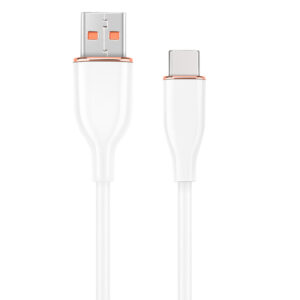 Premium siliconen USB-type-C oplaad- en datakabel, 1,5 m, wit