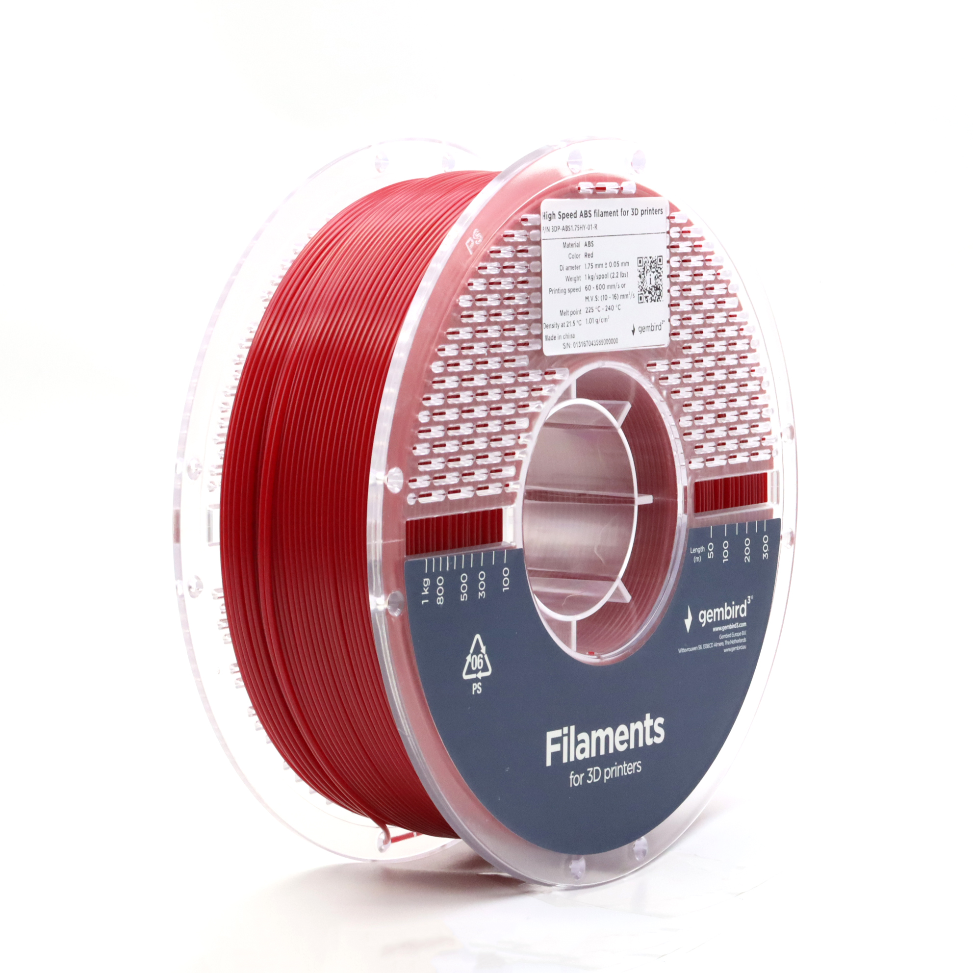High Speed ABS Filament, Rood, 1.75 mm, 1 kg - Afbeelding 2