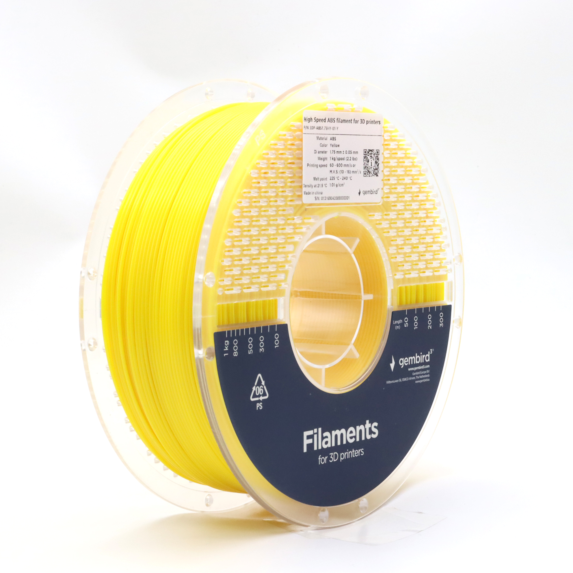 High Speed ABS Filament, Geel, 1.75 mm, 1 kg - Afbeelding 2