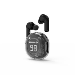 Transparante TWS in-ears, zwart
