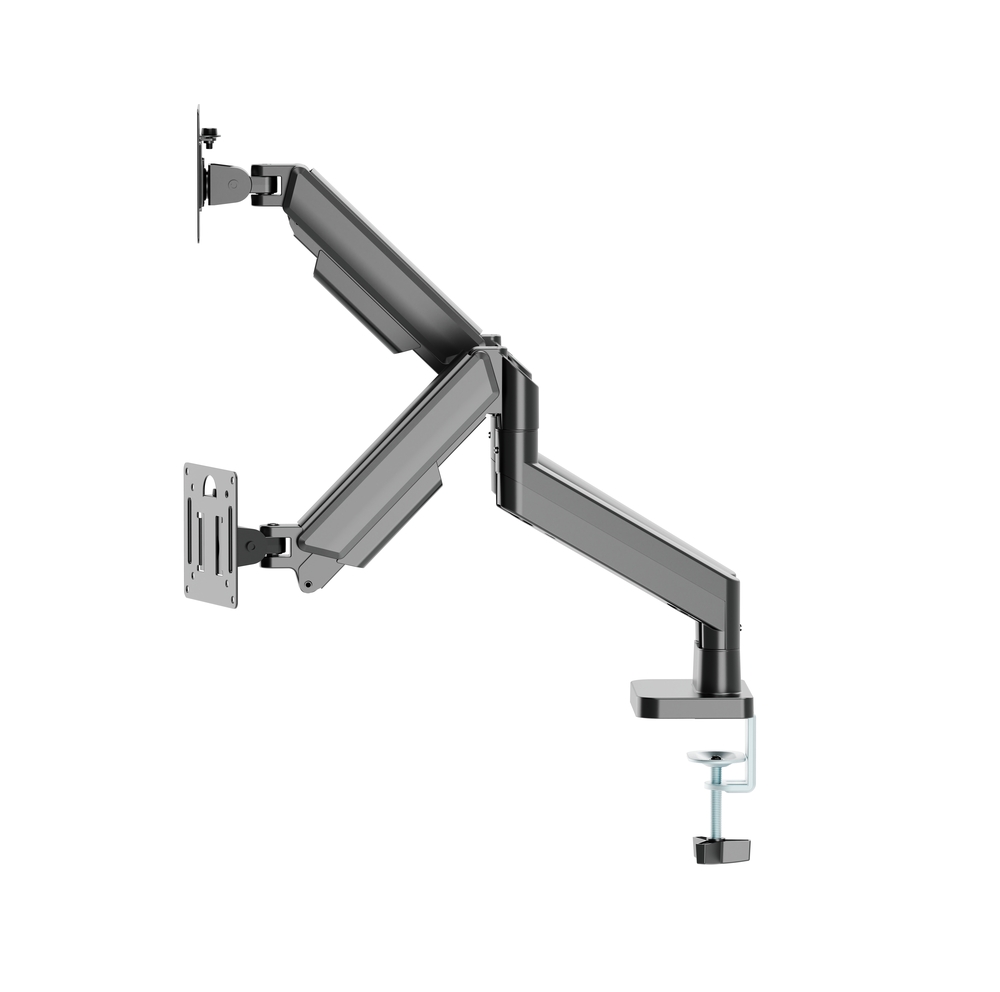Full-motion dubbele monitorarm met gasveer, 17“-32'', zwart - Afbeelding 2