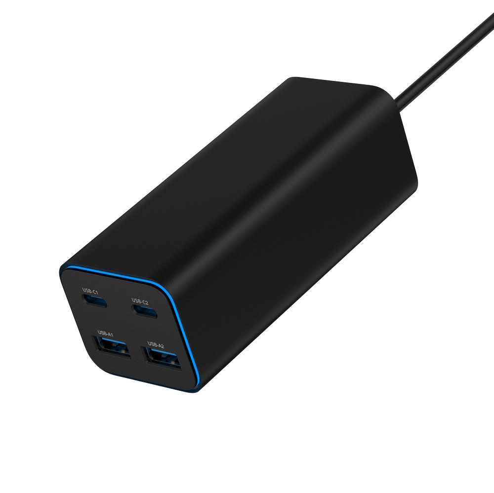 USB snellader 2xA, 2xC 100W Power Delivery zwart - Afbeelding 5