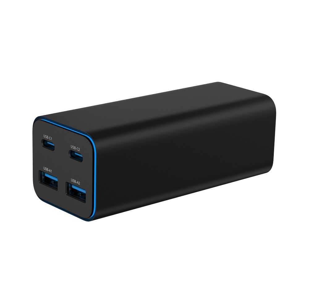 USB snellader 2xA, 2xC 100W Power Delivery zwart - Afbeelding 2