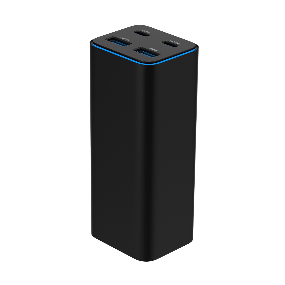USB snellader 2xA, 2xC 100W Power Delivery zwart - Afbeelding 3