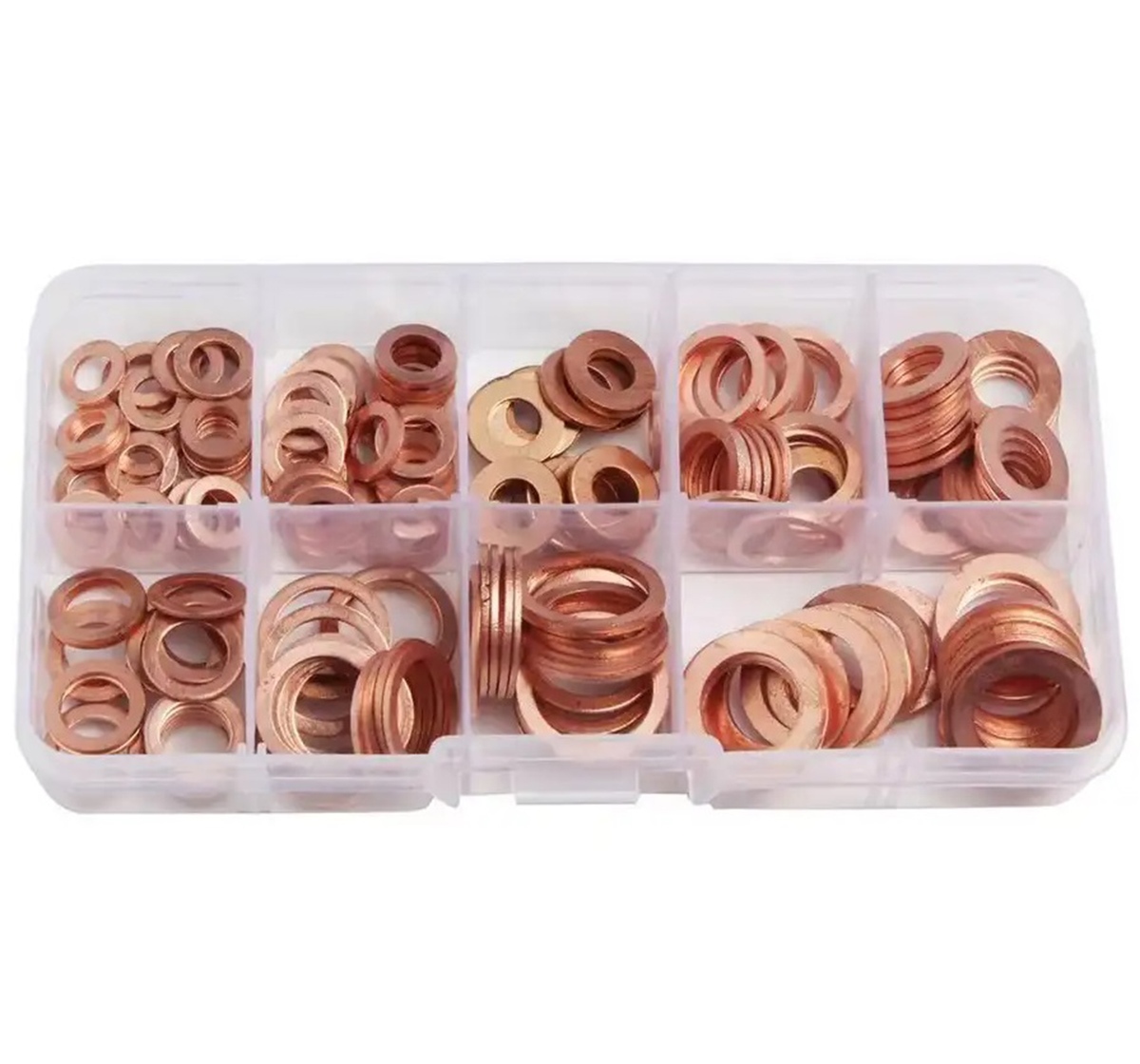 Koperen Ringen Set 200-delig – 9 Maten - Afbeelding 2