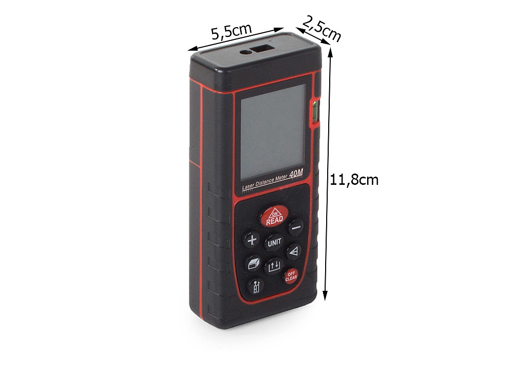 Digitale Laser Afstandsmeter 40 Meter - Afstand, Oppervlakte & Volume - Afbeelding 4