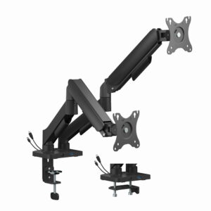 Verstelbare dubbele monitorarm met USB-poorten, 17“-32''