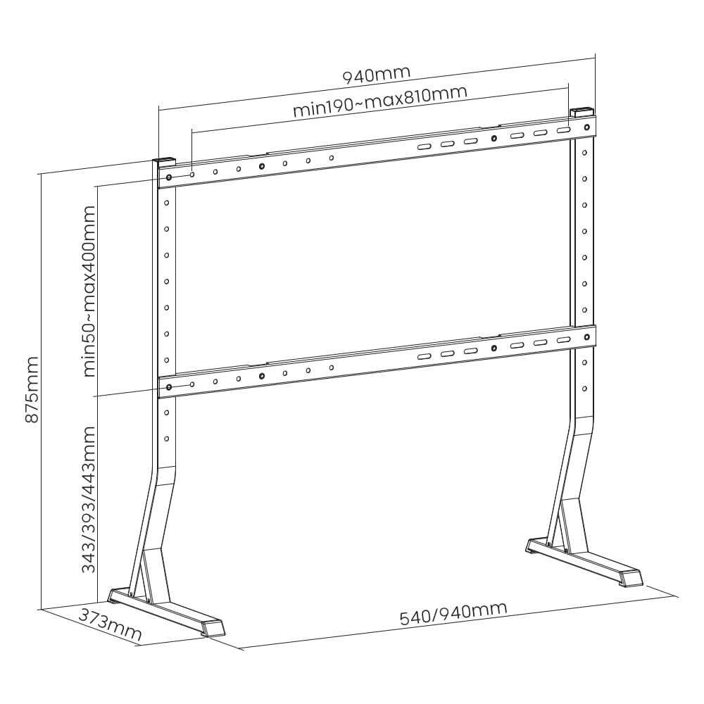 Tafelmodel TV-standaard, 45'' - 90'' - Afbeelding 11
