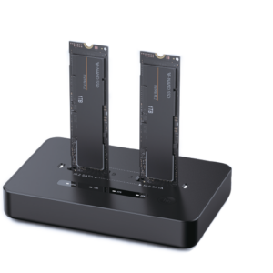Desktop dubbele schijf USB Type-C M.2 NVME (en SATA) SSD-dockingstation, zwart