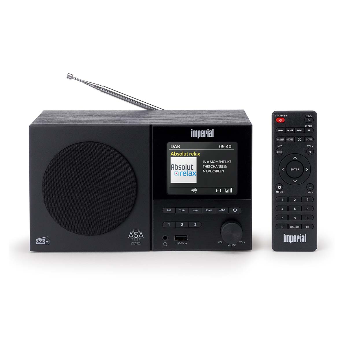 DABMAN-120BK DAB+, FM radio with BT,RC - Afbeelding 3