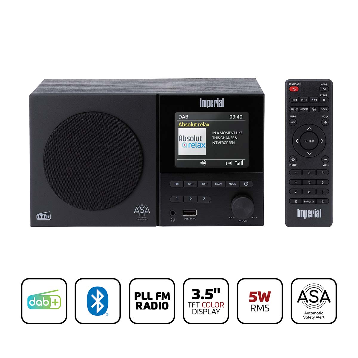 DABMAN-120BK DAB+, FM radio with BT,RC