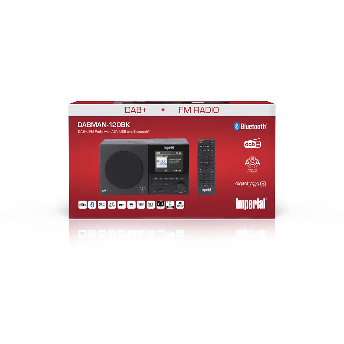 DABMAN-120BK DAB+, FM radio with BT,RC - Afbeelding 7