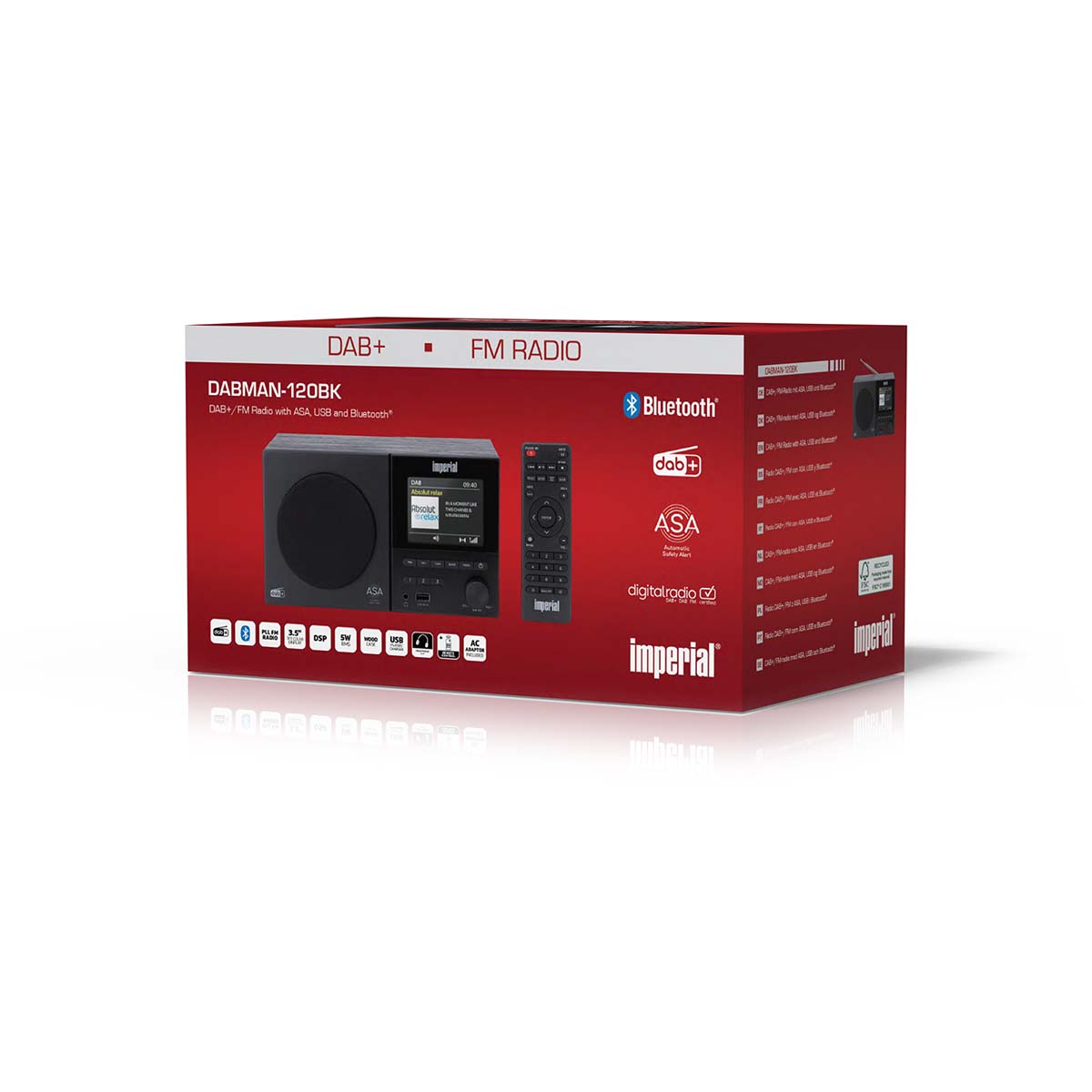 DABMAN-120BK DAB+, FM radio with BT,RC - Afbeelding 8