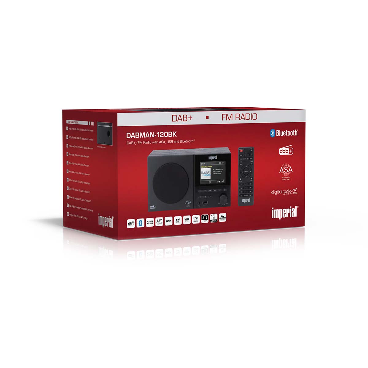 DABMAN-120BK DAB+, FM radio with BT,RC - Afbeelding 9