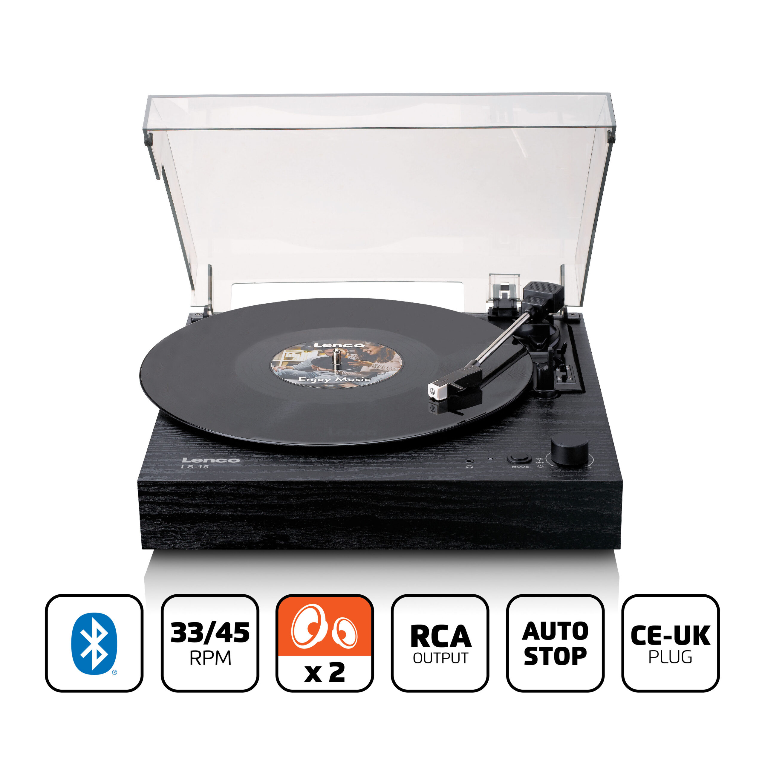 Platenspeler met Bluetooth®, twee ingebouwde luidsprekers en AT3600L cassette Zwart - Afbeelding 12