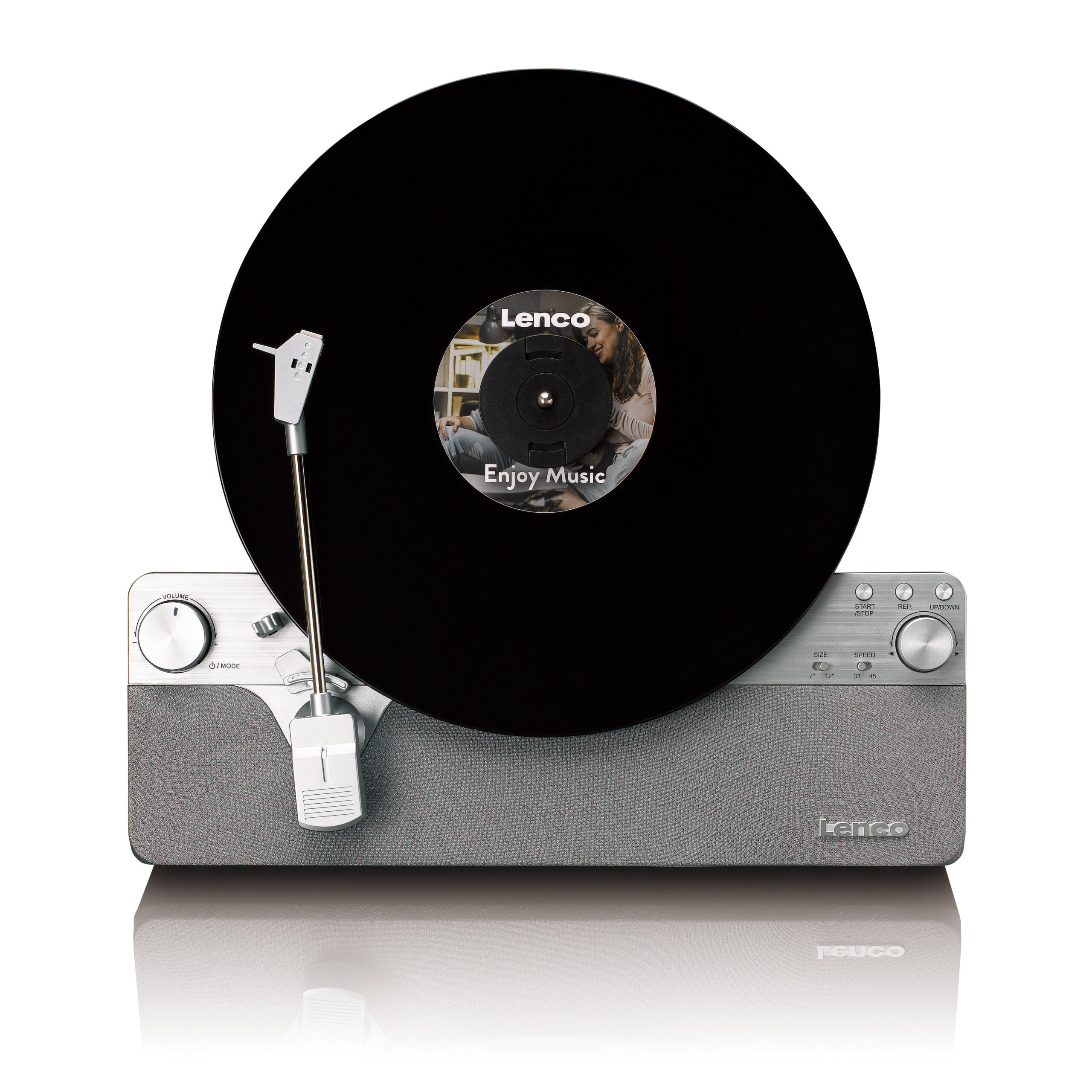Volautomatische verticale platenspeler met ingebouwde luidsprekers en Bluetooth® Silver